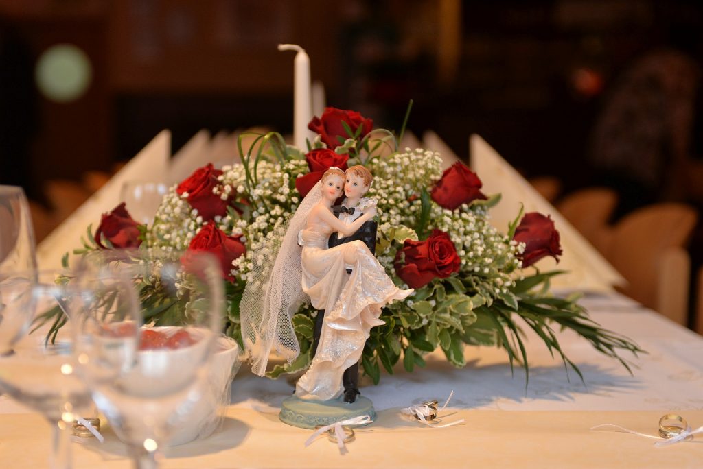 Hochzeitsfotos Tischdekoration